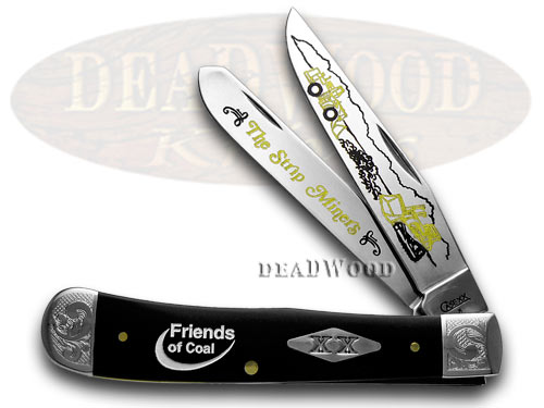 Case XX Collector's Friends of Coal Strip Miners Black Delrin Trapper 1/500 Pocket Knives