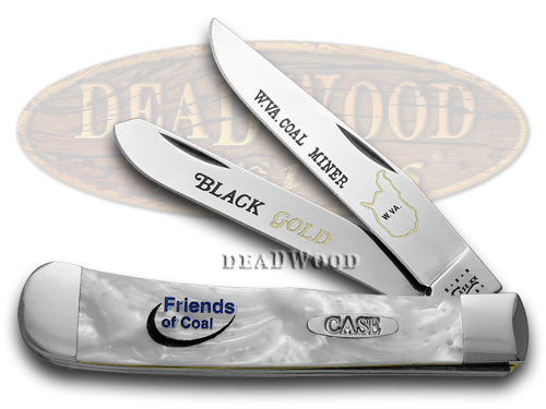 Case XX Collector's Friends of Coal West Virginia White Pearl Trapper 1/600 Pocket Knife