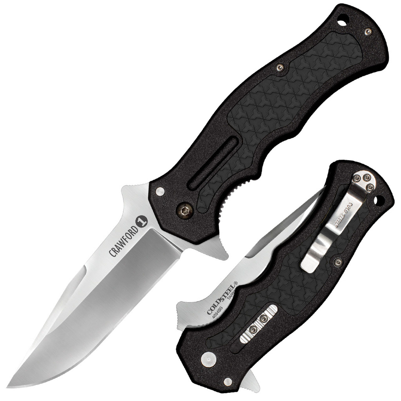 COLD STEEL Crawford 1 Liner Lock 20MWCB Knife 4116 Stainless Steel & Black Zy-Ex Pocket Knives
