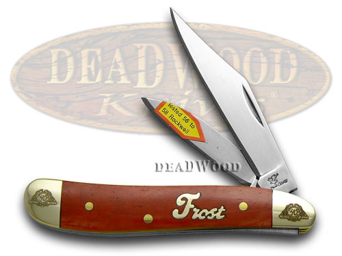 Frost Family 40th Anniversary Dark Red Smooth Bone 1/600 Little Peanut Pocket Knife Knives