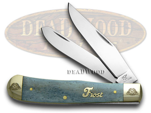 Frost Family 40th Anniversary Blue Smooth Bone 1/600 Trapper Pocket Knife