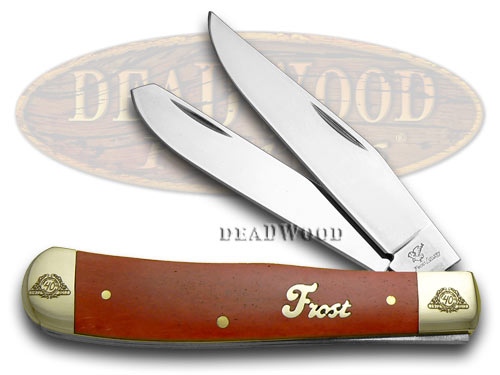 Frost Family 40th Anniversary Dark Red Smooth Bone 1/600 Trapper Pocket Knife Knives