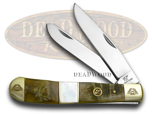 Frost Family 40th Anniversary Ram Horn and Mother Of Pearl 1/600 Trapper Pocket Knife