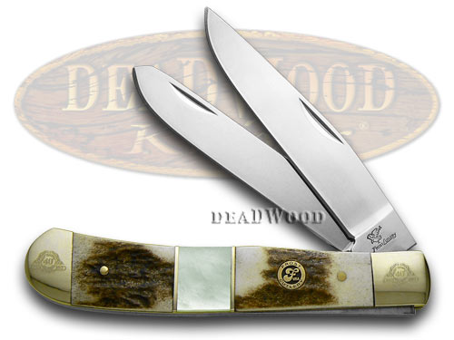 Frost Family 40th Anniversary Deer Stag and Mother Of Pearl 1/600 Trapper Pocket Knife