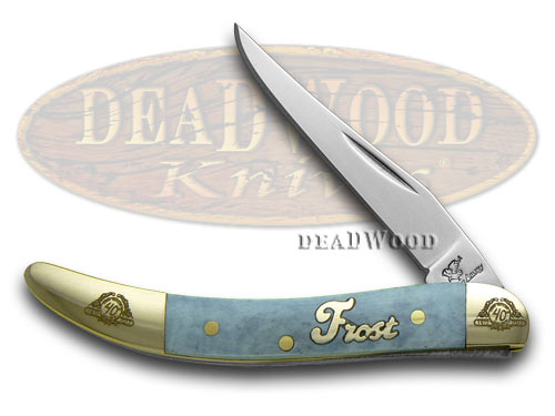Frost Family 40th Anniversary Blue Smooth Bone 1/600 Toothpick Pocket Knife