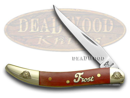 Frost Family 40th Anniversary Dark Red Smooth Bone 1/600 Toothpick Pocket Knife
