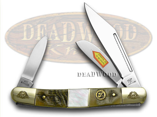 Frost Family 40th Anniversary Ram Horn and Mother Of Pearl 1/600 Stockman Pocket Knife Knives