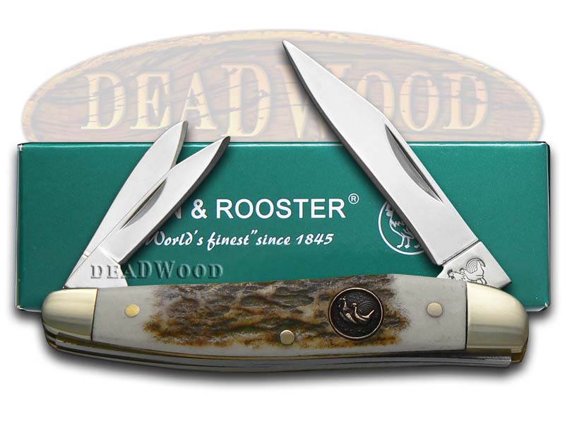 Hen & Rooster Whittler Knife Genuine Deer Stag Stainless Pocket Knives