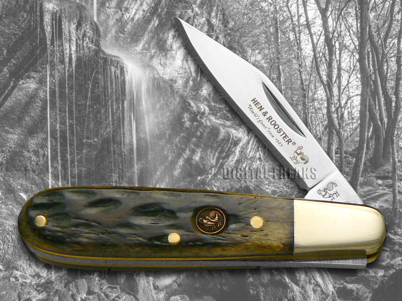 HEN & ROOSTER AND Antique Green Pickbone Barlow Stainless Pocket Knives Knife 26615930877 eBay