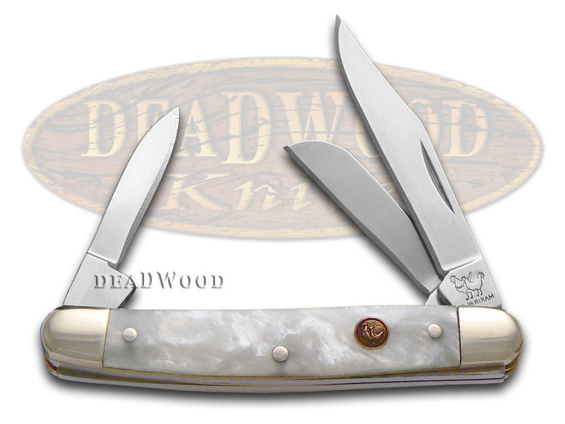 Hen & Rooster Cracked Ice Celluloid Small Stockman Stainless Pocket Knife Knives