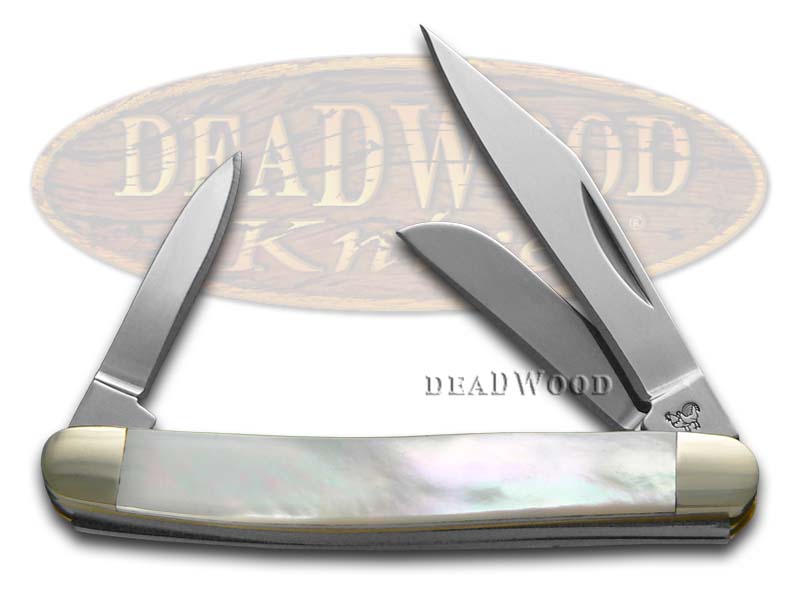 Hen & Rooster Genuine Mother Of Pearl Small Stockman Stainless Pocket Knife Knives