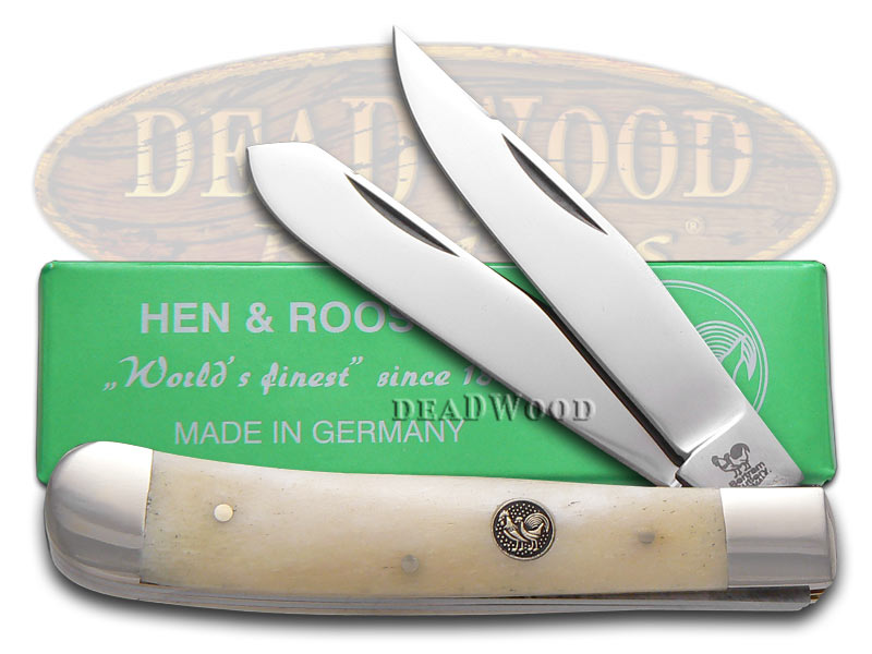 Hen & Rooster White Smooth Bone Trapper Pocket Knife 312WSB Knives eBay