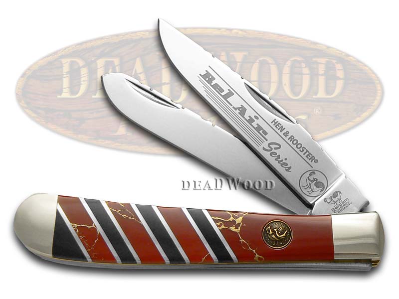 Hen & Rooster Bel Air Red Matrix Stone Trapper Stainless Pocket Knife Knives