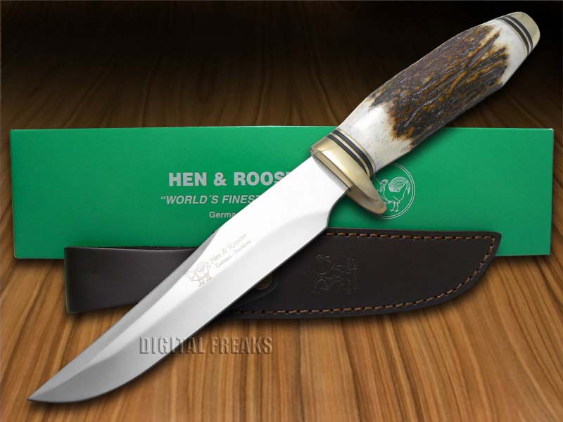 Hen & Rooster and Genuine Deer Stag Fixed Blade Hunter Stainless 4801
