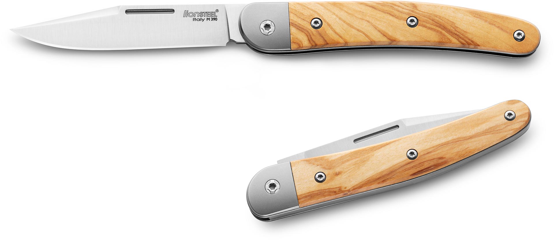 LIONSTEEL Jack JK1 UL Knife M390 Stainless Steel/Titanium/Olive Wood Pocket Knives
