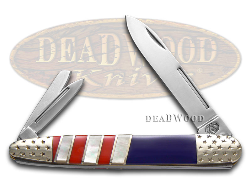 Silverhorse Exotic Stone American Flag Series Whittler Stainless Pocket Knife