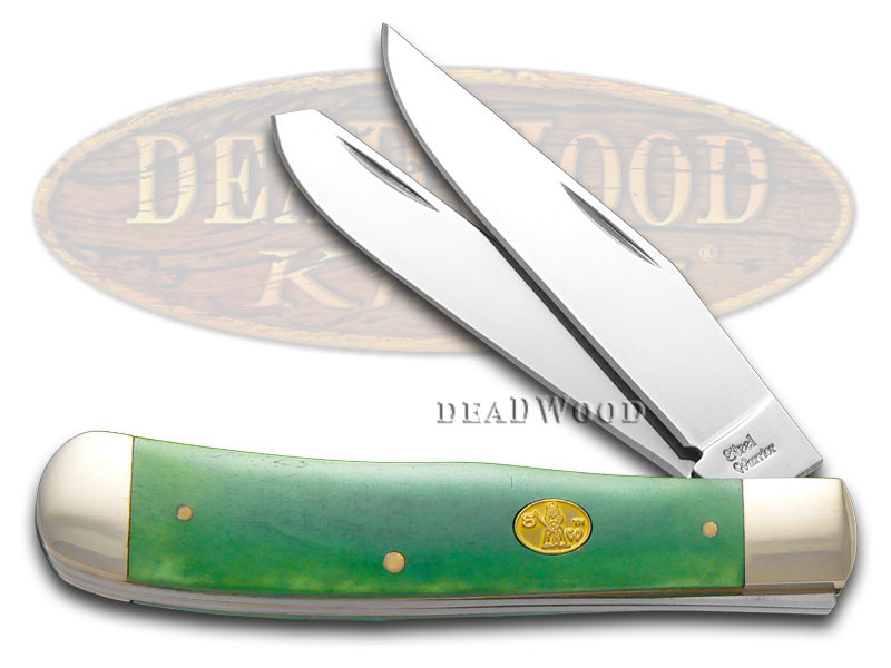 Steel Warrior Smooth Green Bone Trapper Stainless Pocket Knife