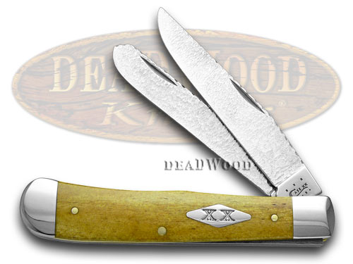 Case xx Yellowhorse Hammered Steel Antique Bone 1/25 Trapper Pocket Knife Knives