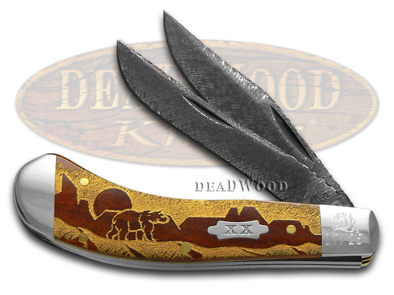Case xx David Yellowhorse Native Steel Chestnut Grizzly Mountain Saddlehorn 1/25 Pocket Knife